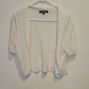 Jessica Howard Women's White Open-Front Cardigan